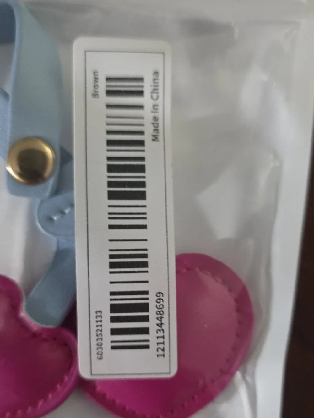 Kids Heart Keychain Charm - Pink with Blue Strap
